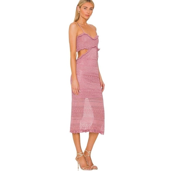 Misa Los Angeles Skye Cut Out Midi Dress Size Medium NWT - Picture 2 of 12